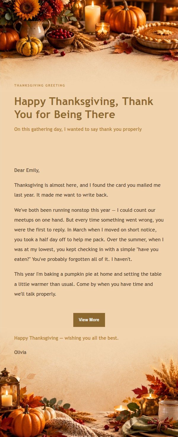 Gilded Harvest Thanksgiving Email