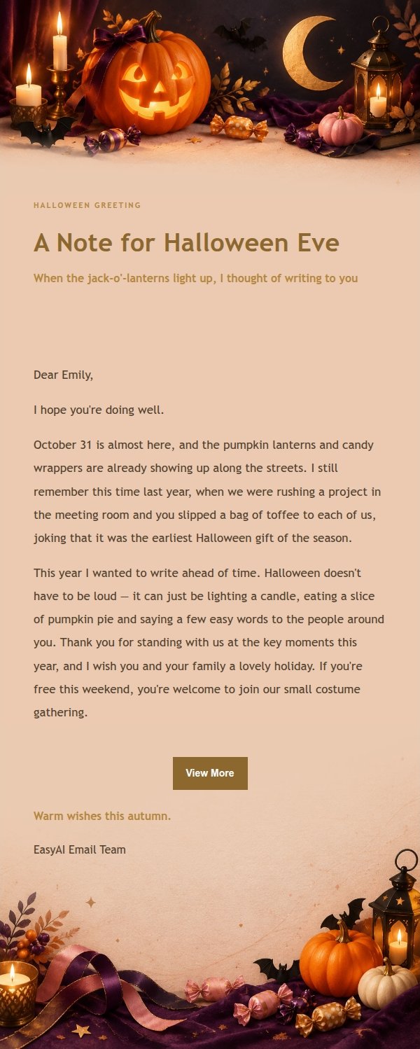 Gilded Halloween Celebration Email