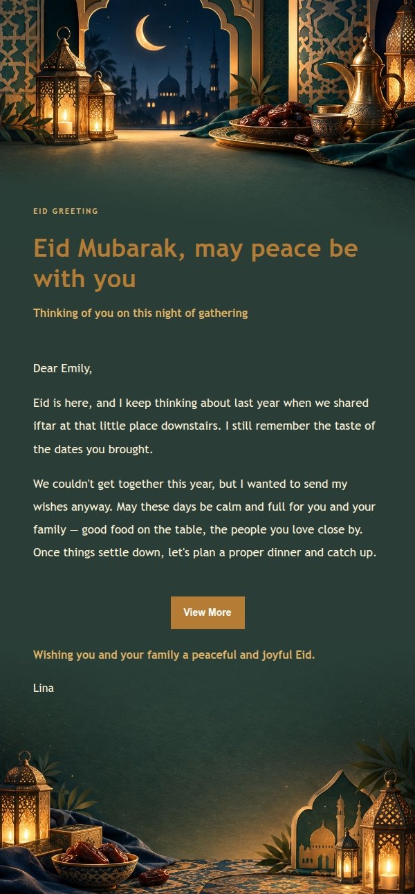 Eid Night Lantern Greeting Email