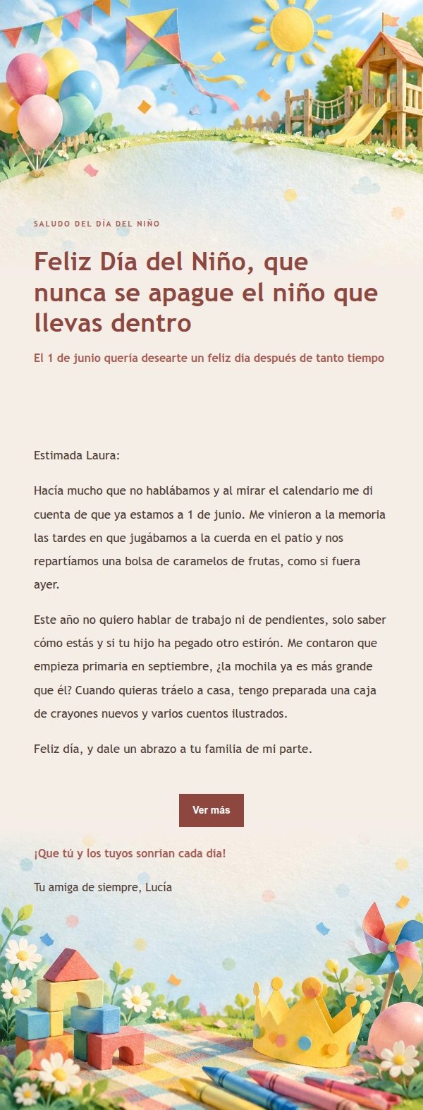 Correo de Felicitación del Día del Niño