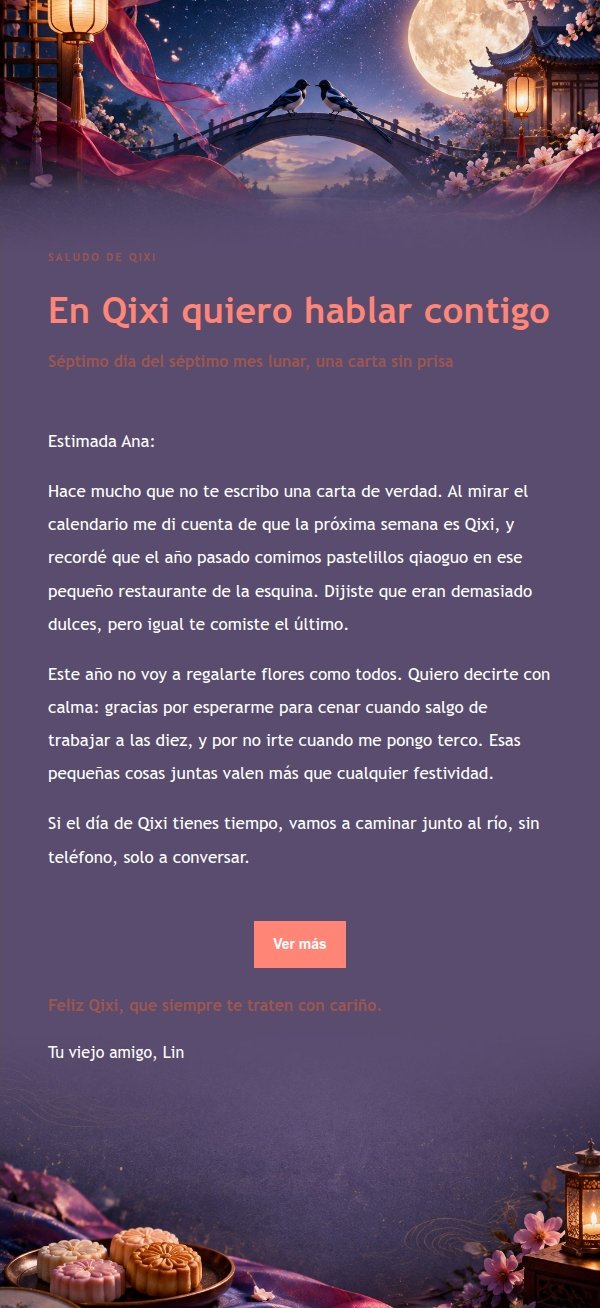 Carta de Bendiciones del Festival Qixi