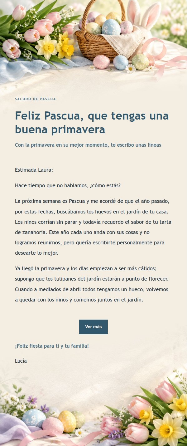 Elegante Carta de Pascua con Tinta Suave