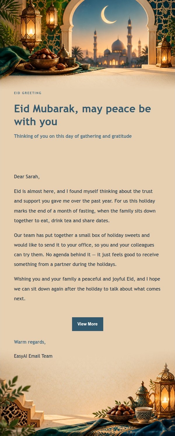 Elegant Ink Eid Mubarak Email