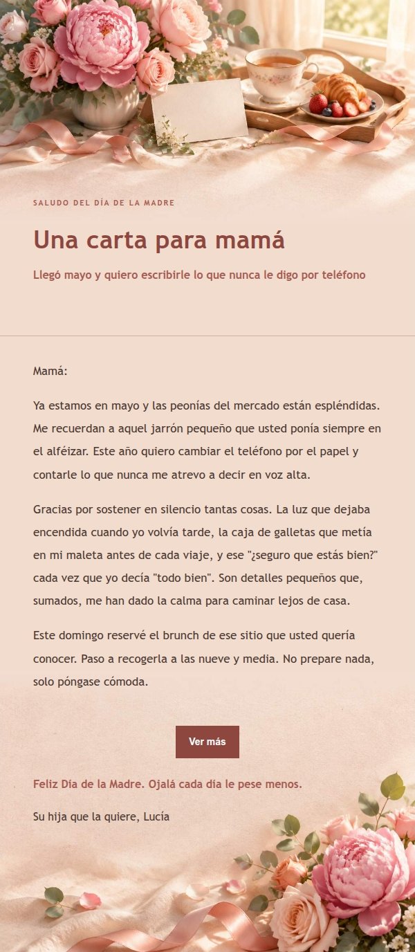 Carta Editorial de Feliz Día de la Madre