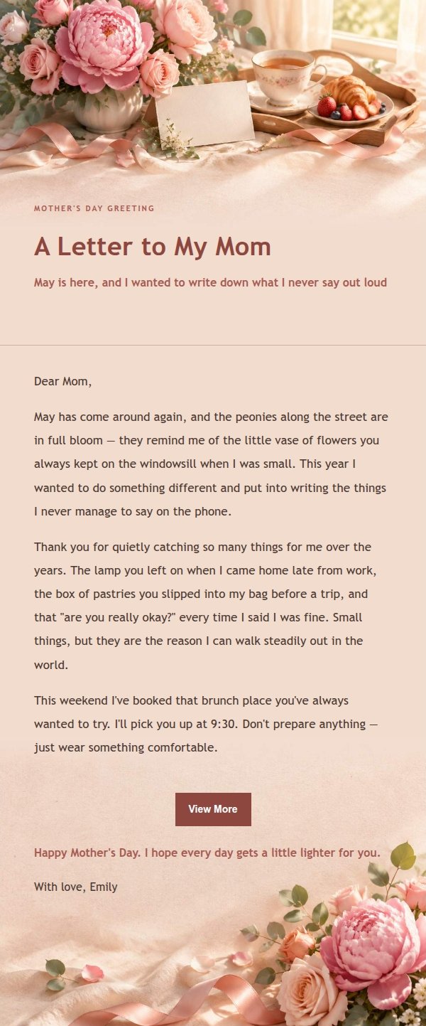 Editorial Mother's Day Letter