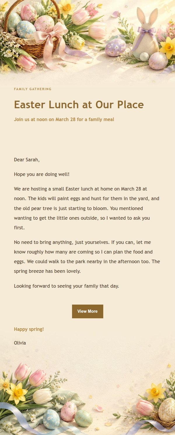 Gilded Easter Celebration Greeting Email 2