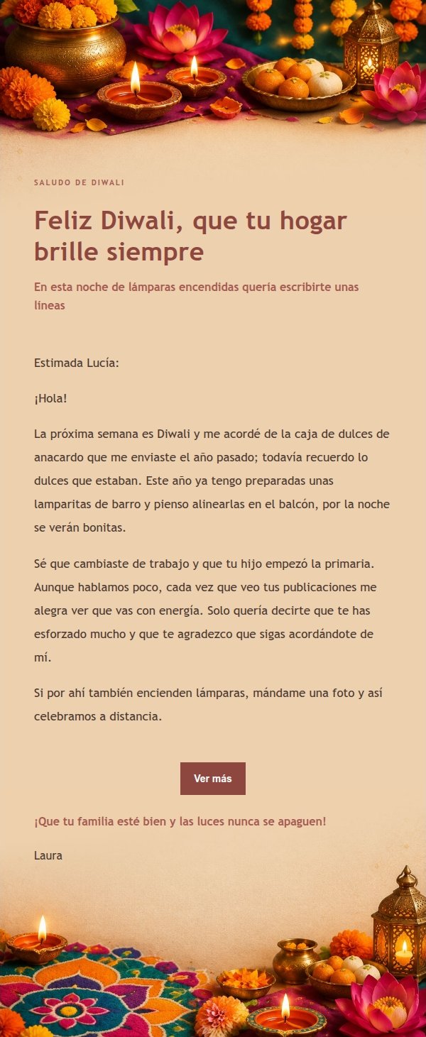 Bendiciones de Diwali en Papel Artesanal