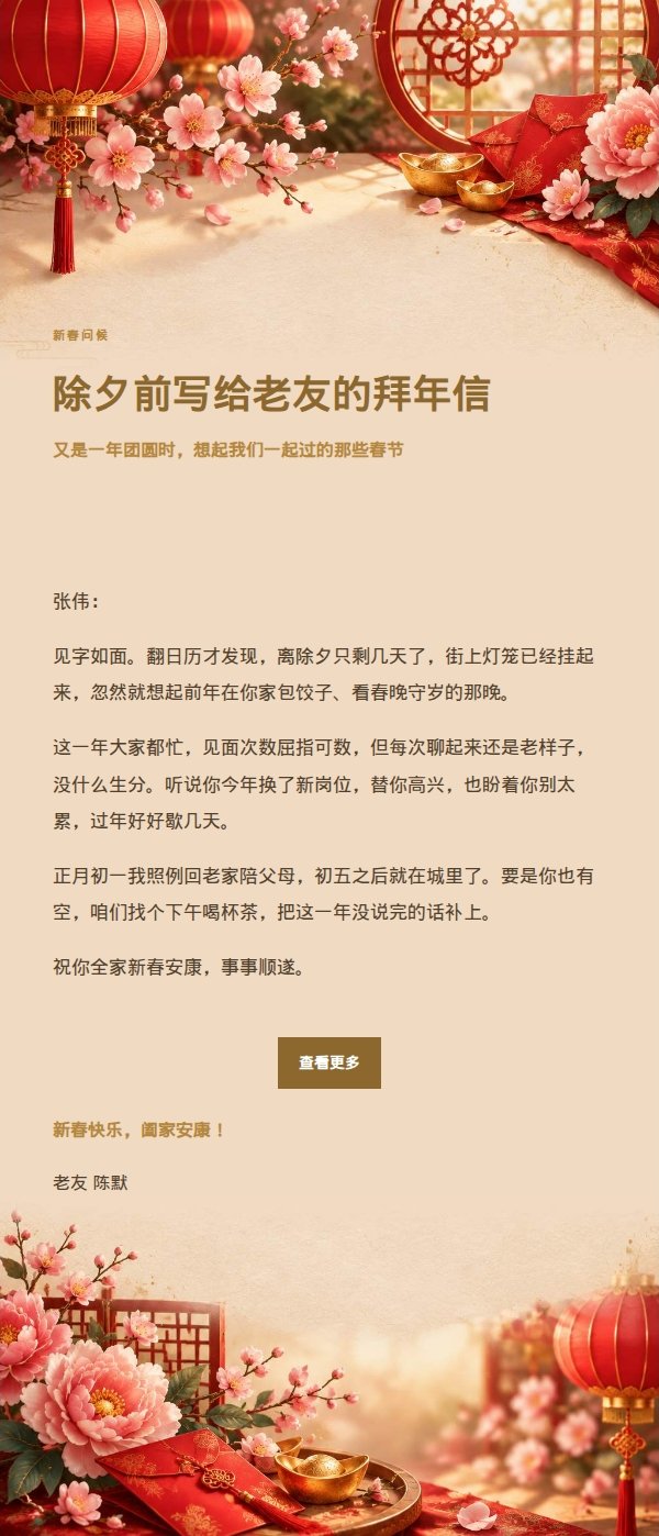 鎏金庆典 · 农历新年祝福邮件
