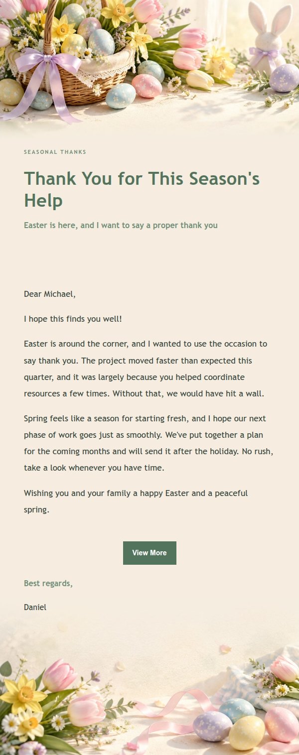 Garden Green Easter Blessing Email 2