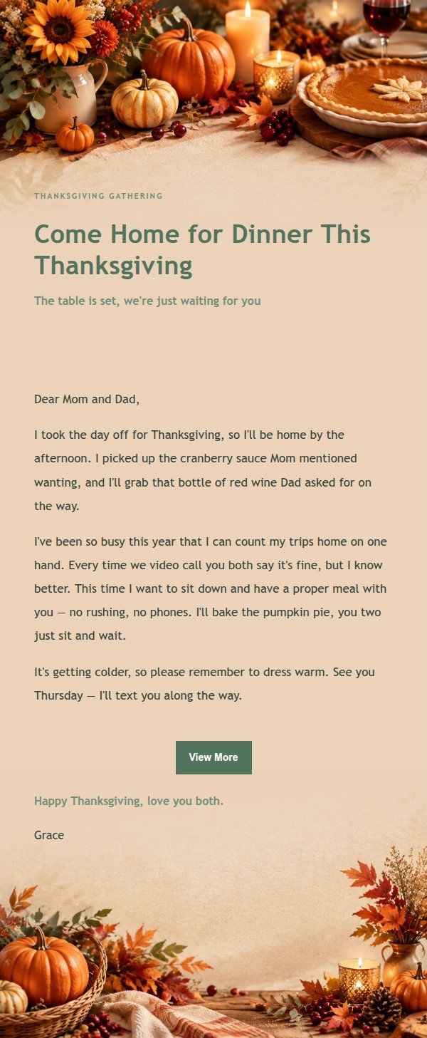 Garden Green Thanksgiving Letter 2