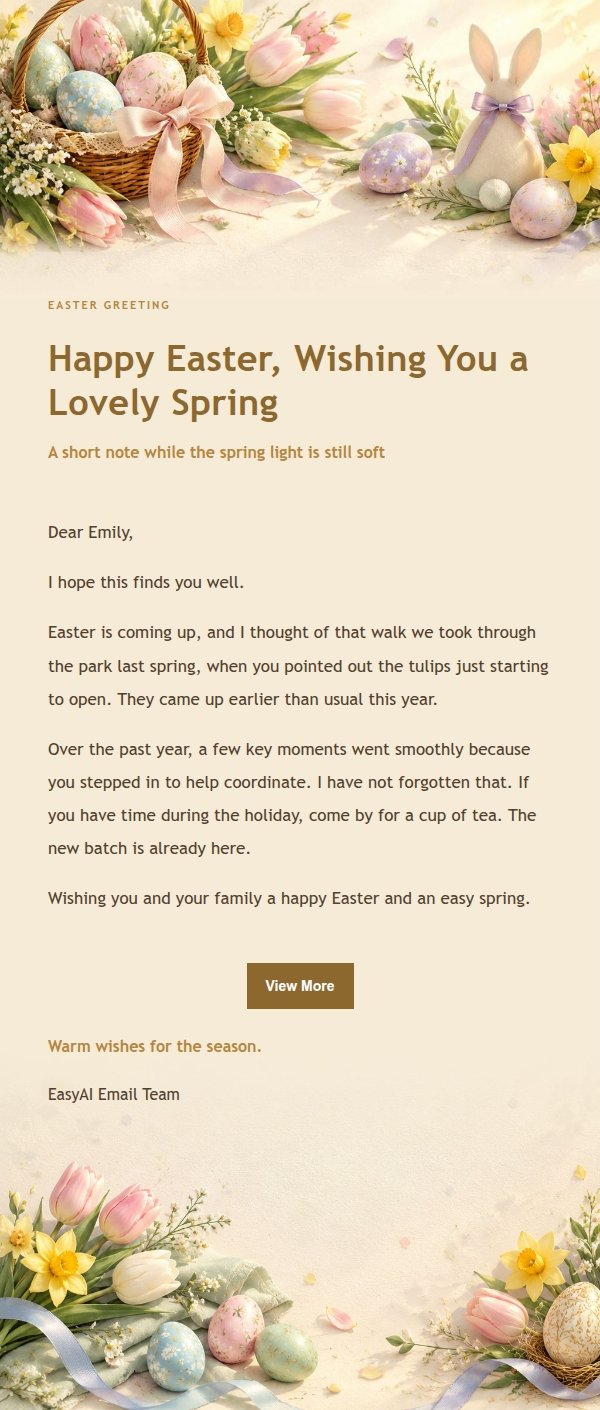 Gilded Easter Celebration Greeting Email