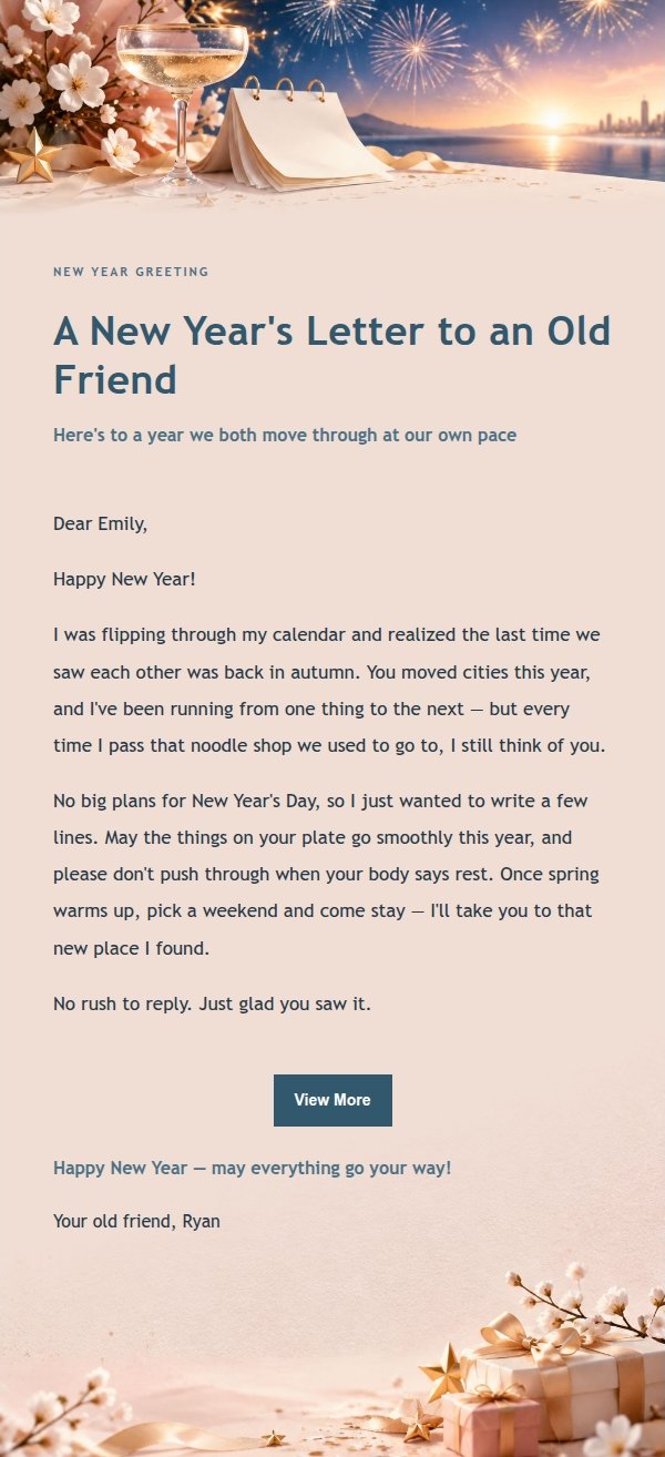 Ink Elegance New Year Greeting Email