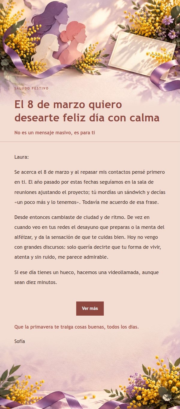 Carta Editorial de Felicitación por el Día de la Mujer