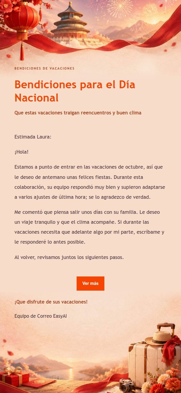 Carta de Bendiciones del Día Nacional con Luz Suave 2