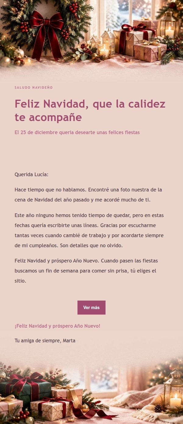 Carta Navideña de Luz Suave