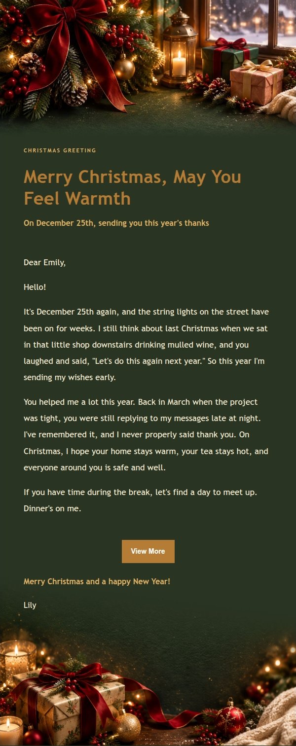 Night Glow Christmas Greeting Email