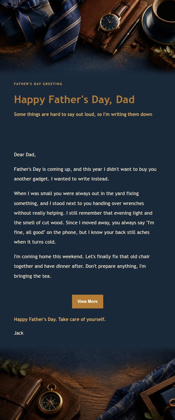 Night Lights Father's Day Letter