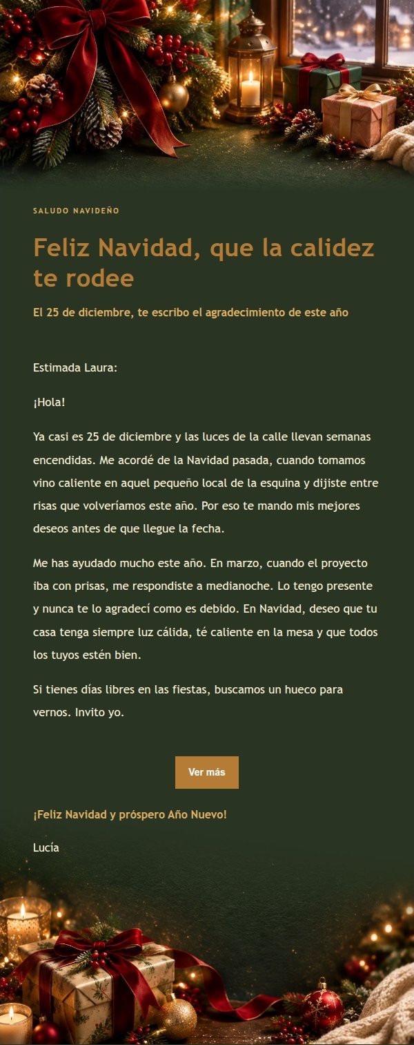 Carta Navideña de Luces Nocturnas