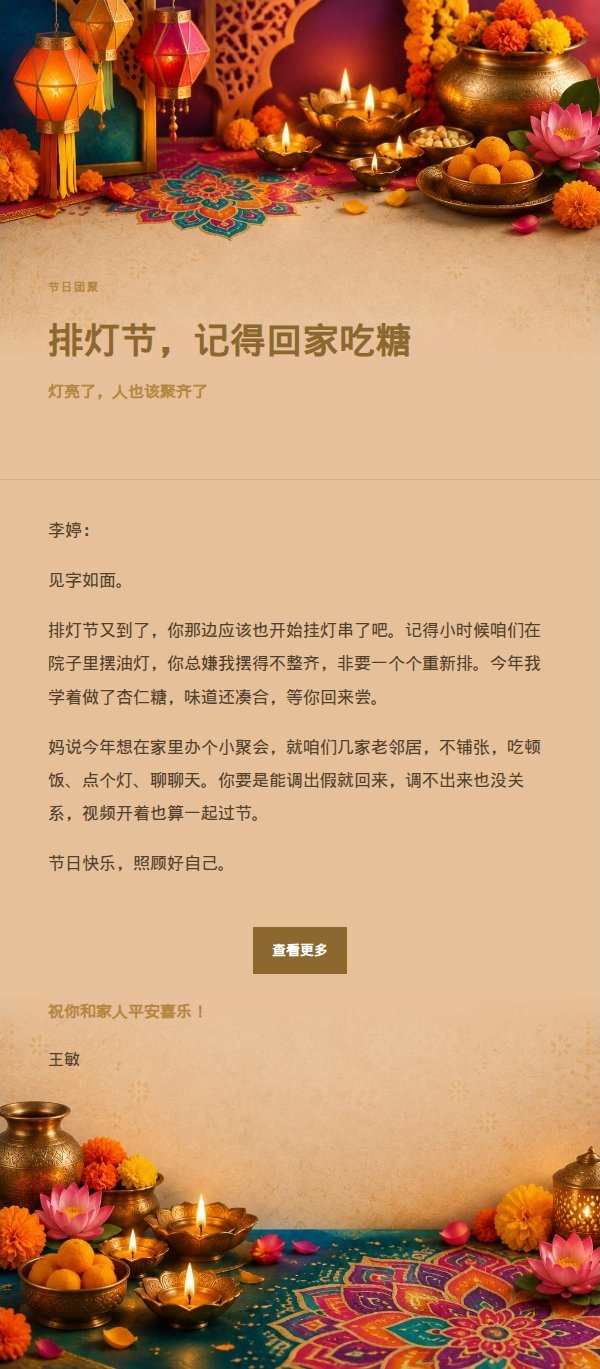 鎏金庆典排灯节祝福邮件 2