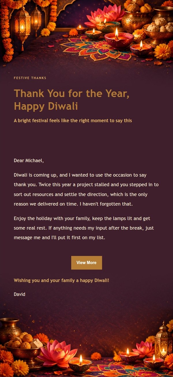 Diwali Night Glow Greeting Email 2