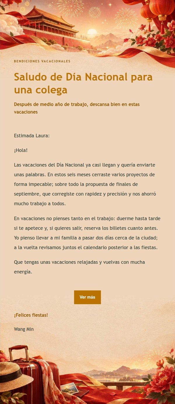 Carta de Bendiciones de Día Nacional con Estilo Jardín 2