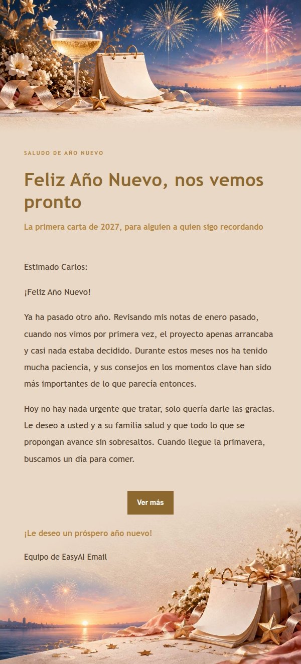Felicitación de Año Nuevo Dorada