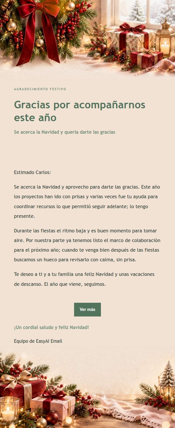 Carta Navideña Jardín Verde 2