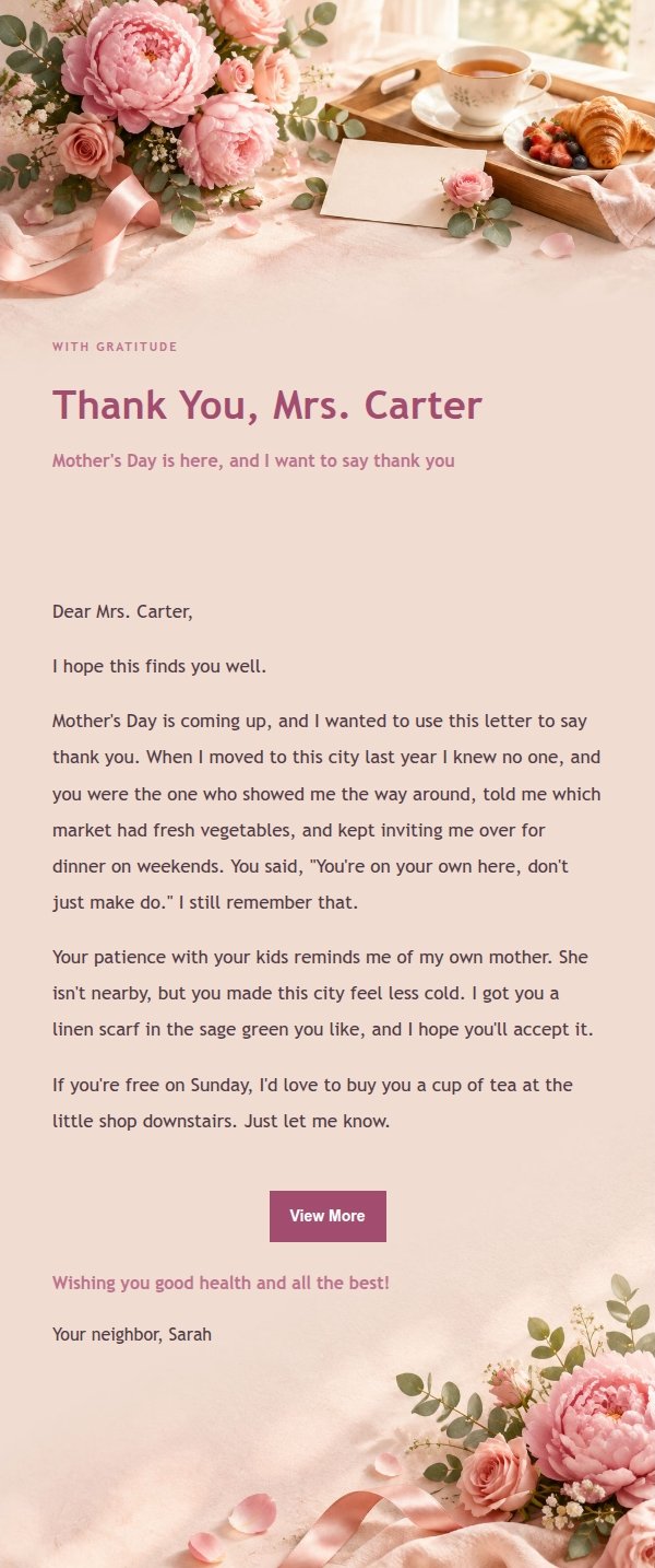 Soft Blush Mother's Day Letter 2