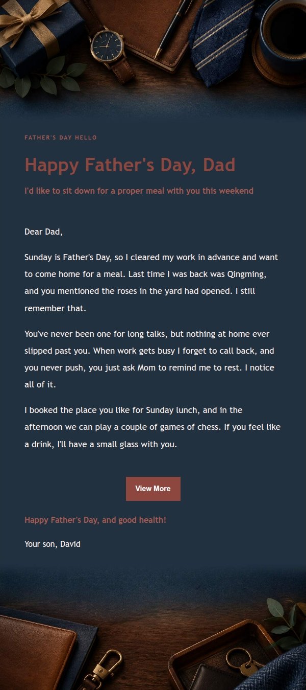 Editorial Father's Day Greeting Email