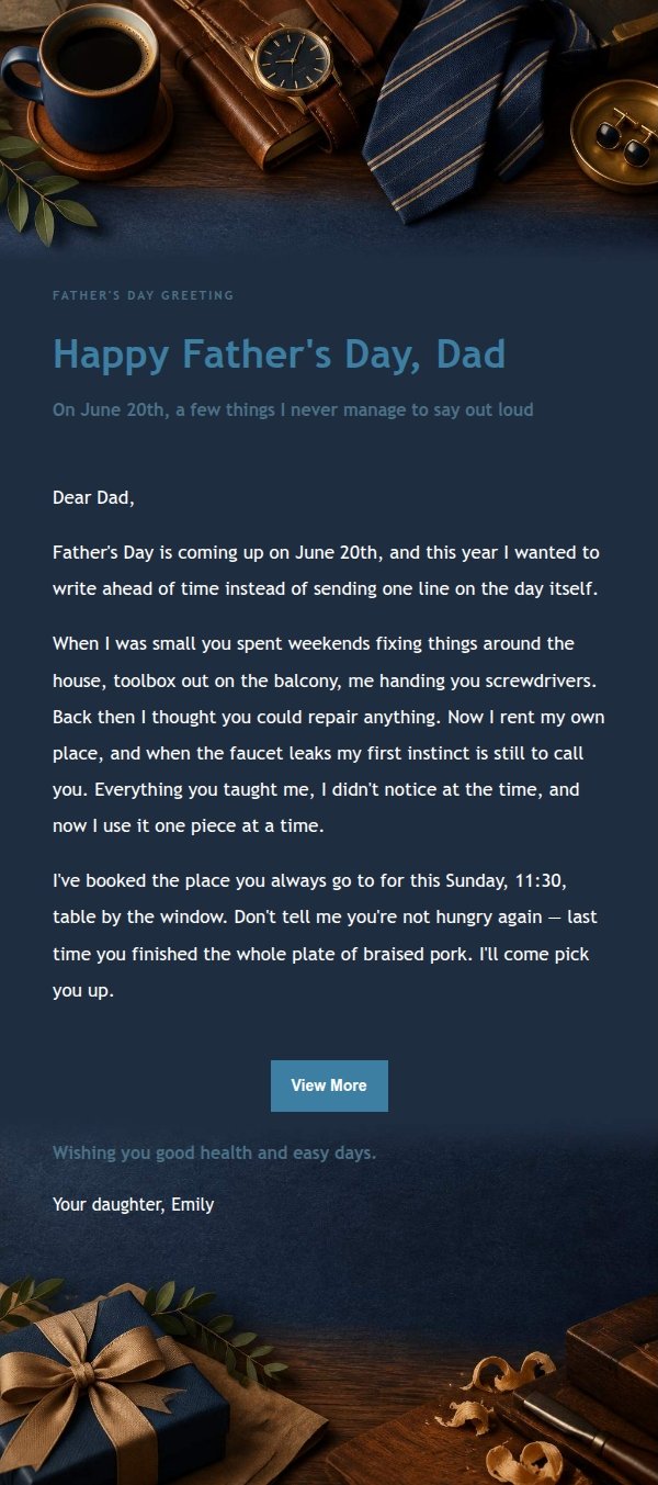 Ink-Tone Father's Day Letter