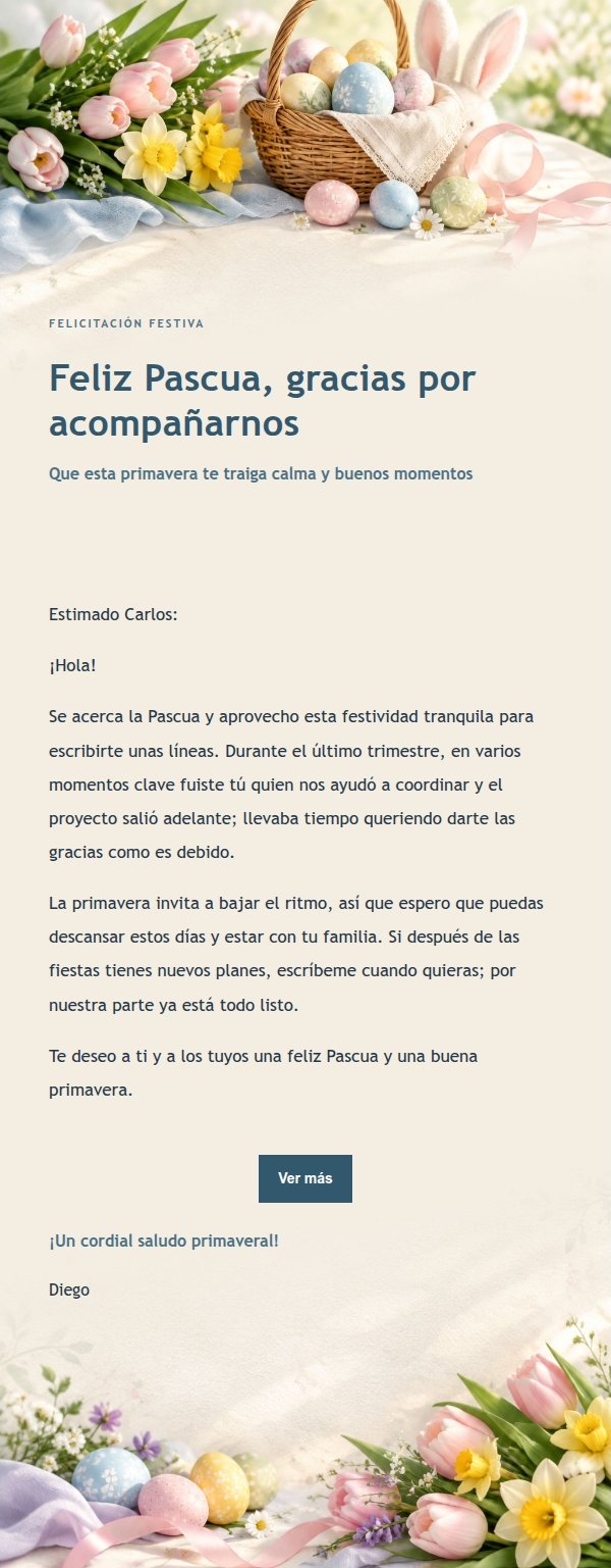 Elegante Carta de Pascua con Tinta Suave 2