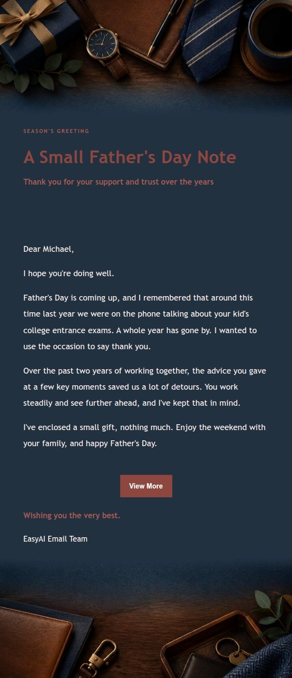 Editorial Father's Day Greeting Email 2