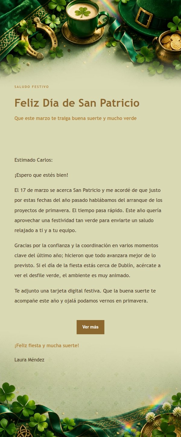 Bendición de San Patricio Dorada