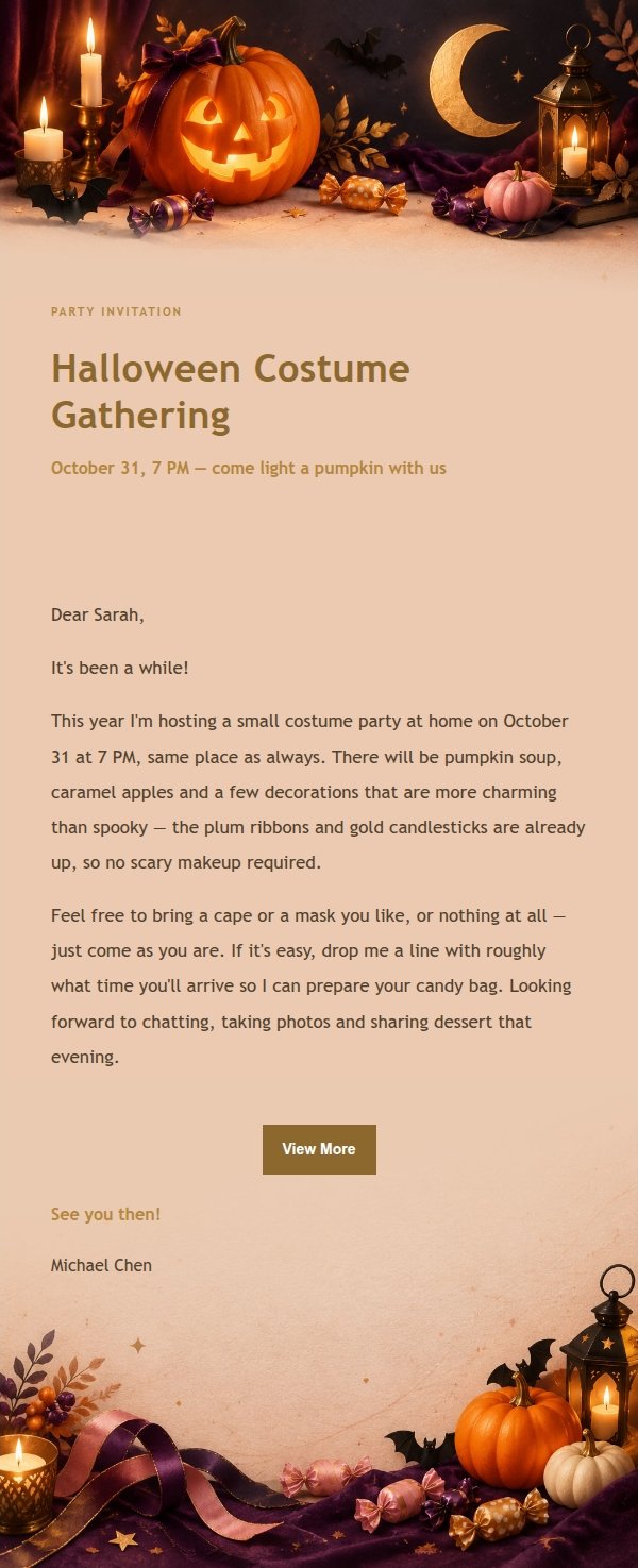 Gilded Halloween Celebration Email 2