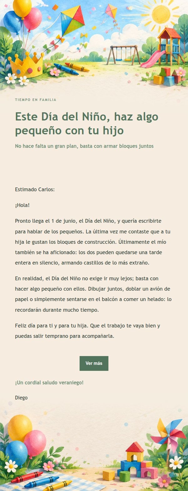 Carta de Feliz Día del Niño con Estilo Jardín 2