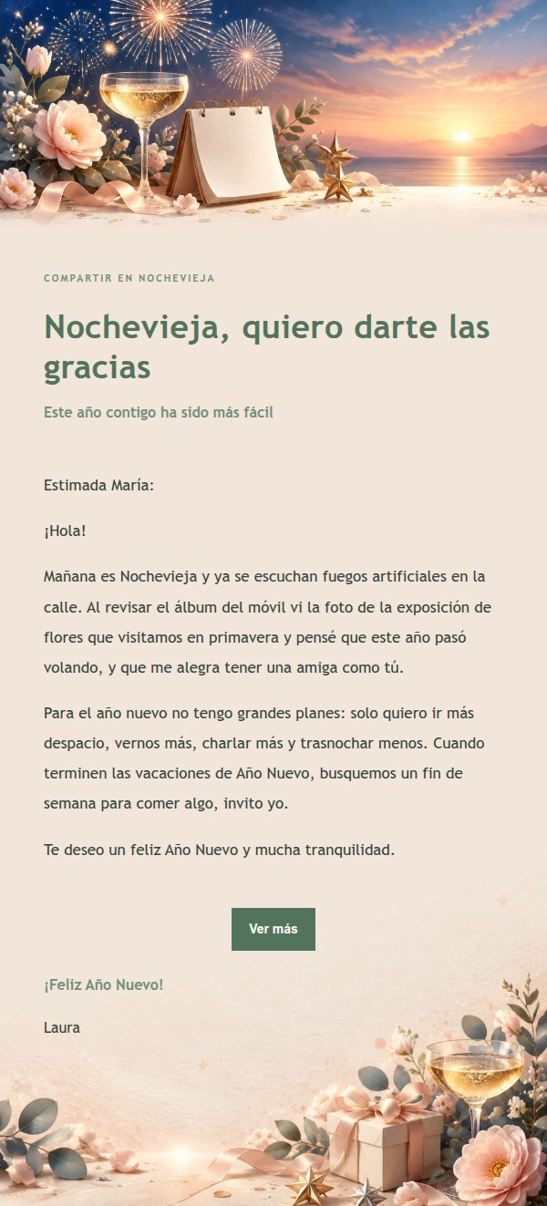 Correo de Felicitación de Año Nuevo Jardín Verde 2