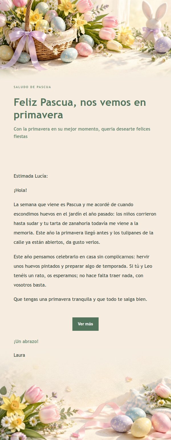 Saludo de Pascua Jardín Primaveral