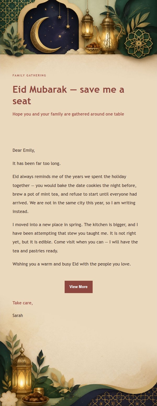Eid Editorial Greeting Email 2