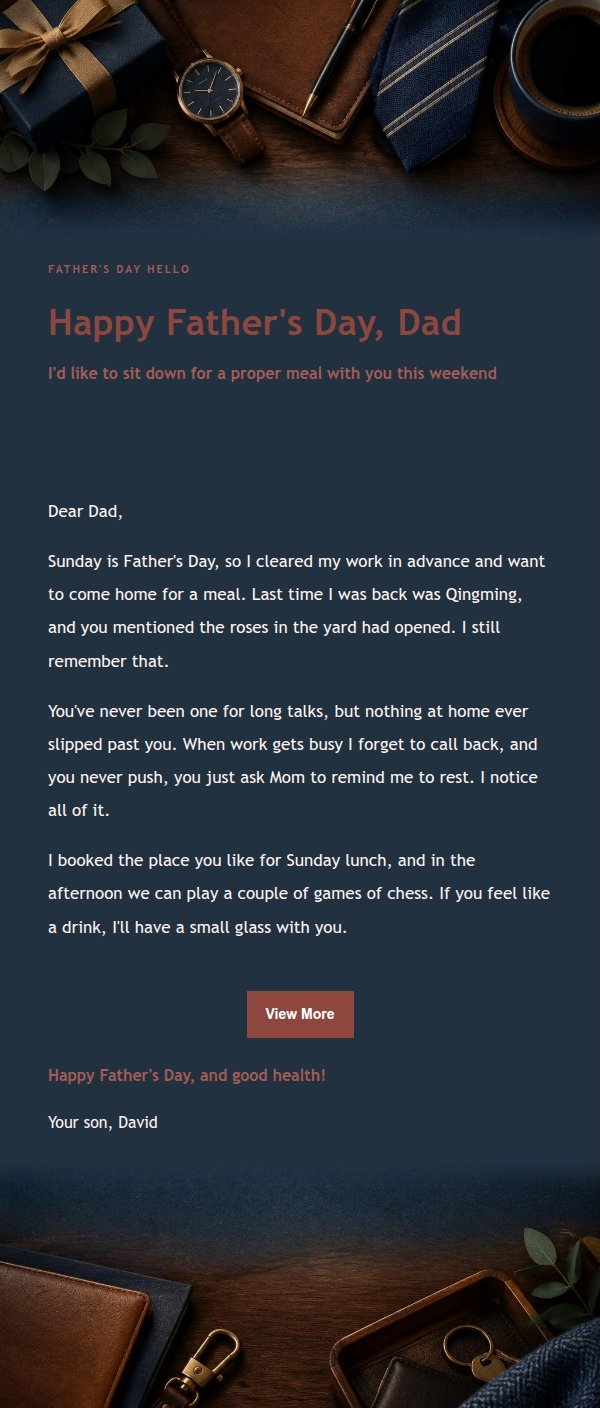 Editorial Father's Day Greeting Email