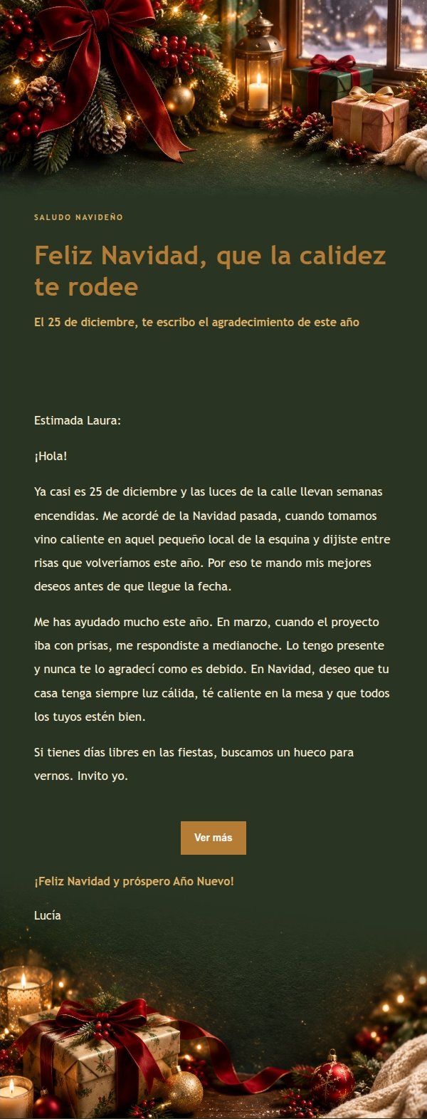 Carta Navideña de Luces Nocturnas