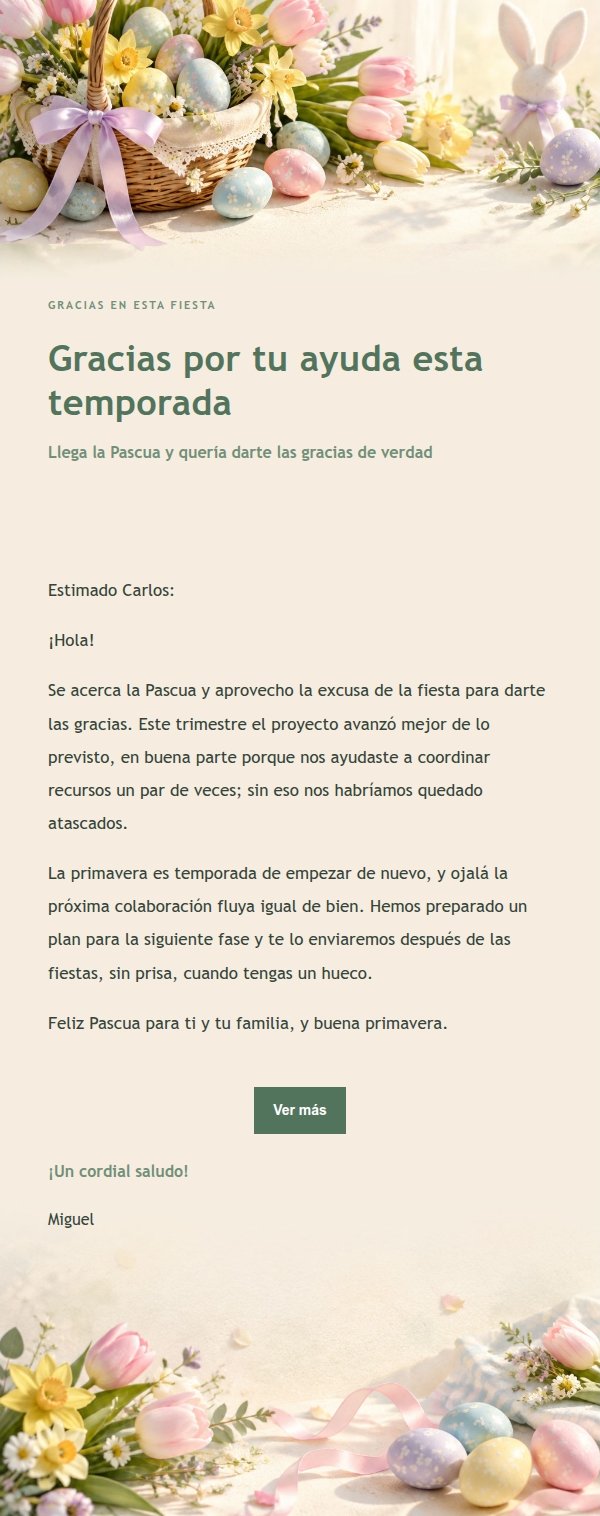 Saludo de Pascua Jardín Primaveral 2