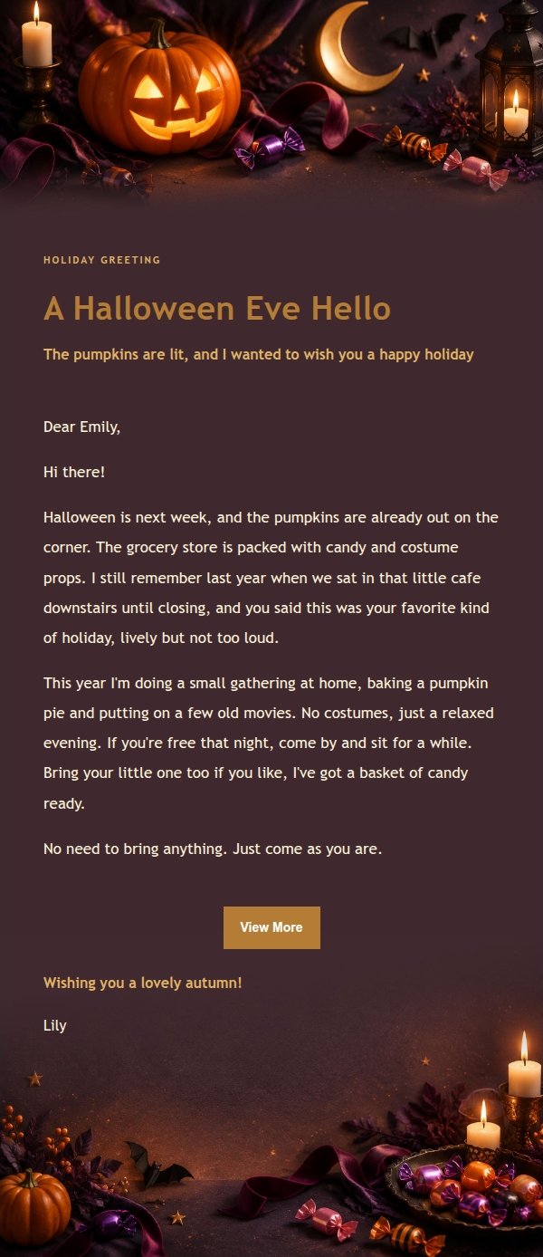 Night Glow Halloween Greeting Email