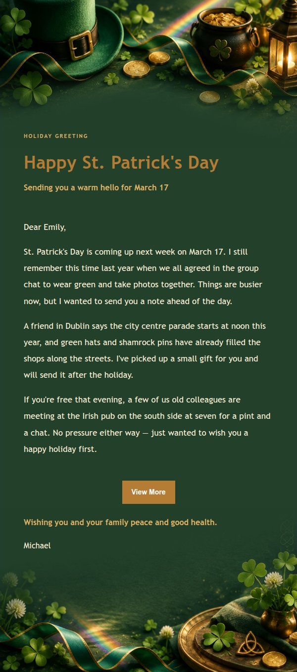 St. Patrick's Night Emerald Greeting