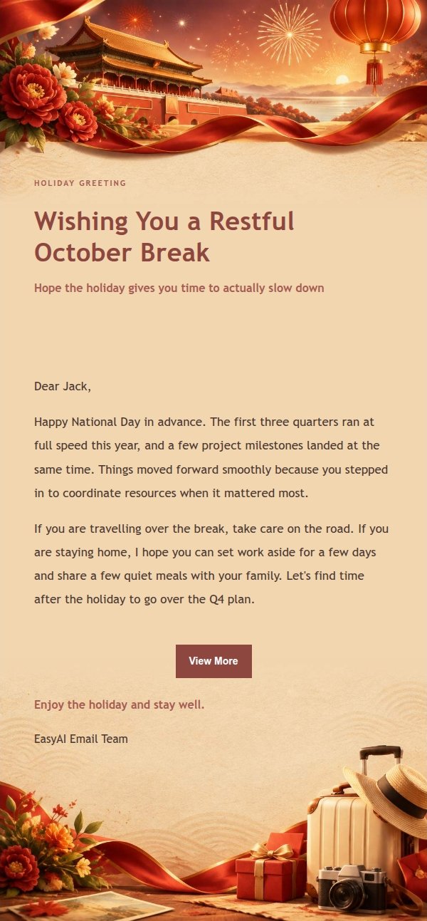 Editorial National Day Greeting Email