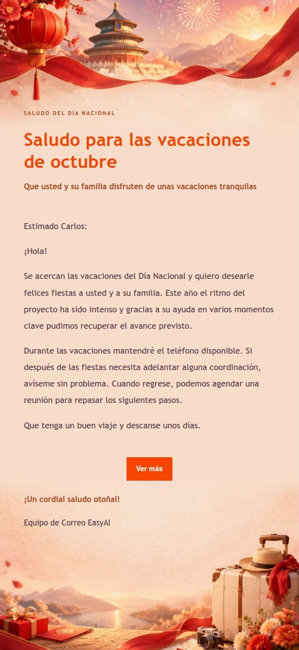 Carta de Bendiciones del Día Nacional con Luz Suave