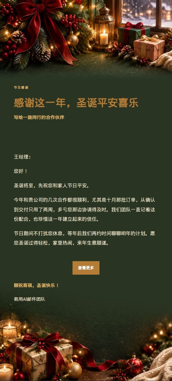 夜色华灯圣诞祝福邮件 2
