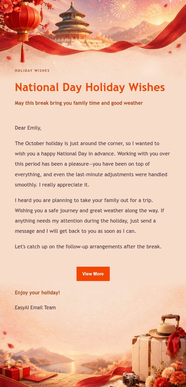 Soft Light National Day Greeting Email 2