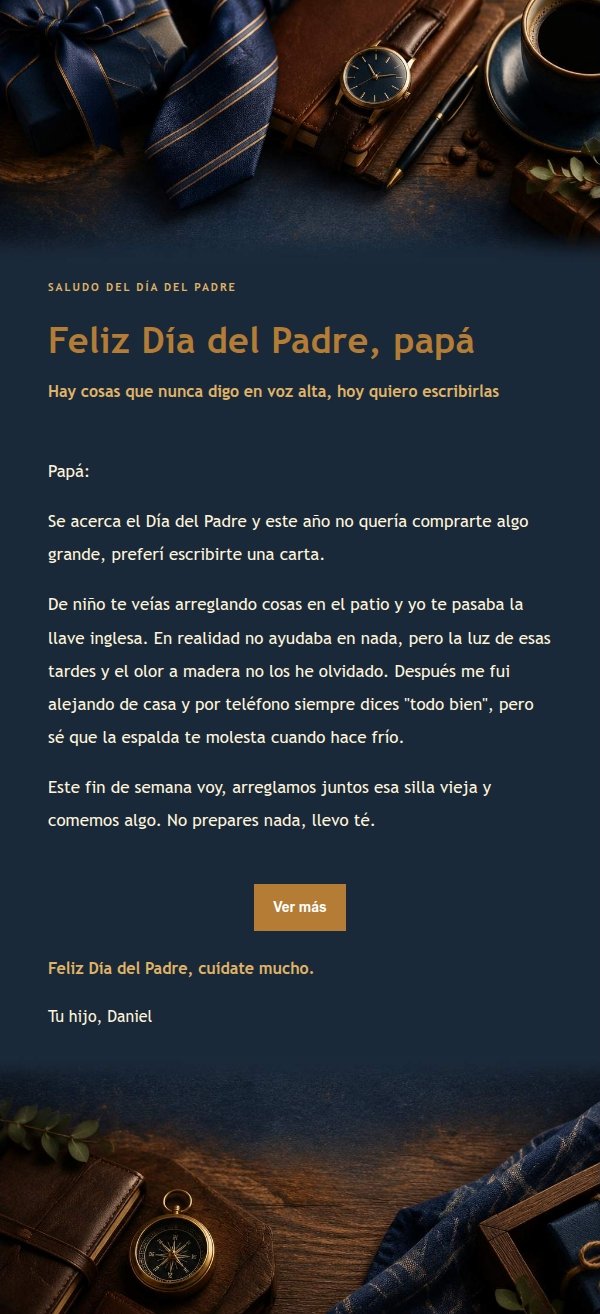Carta de Feliz Día del Padre con Luz Nocturna