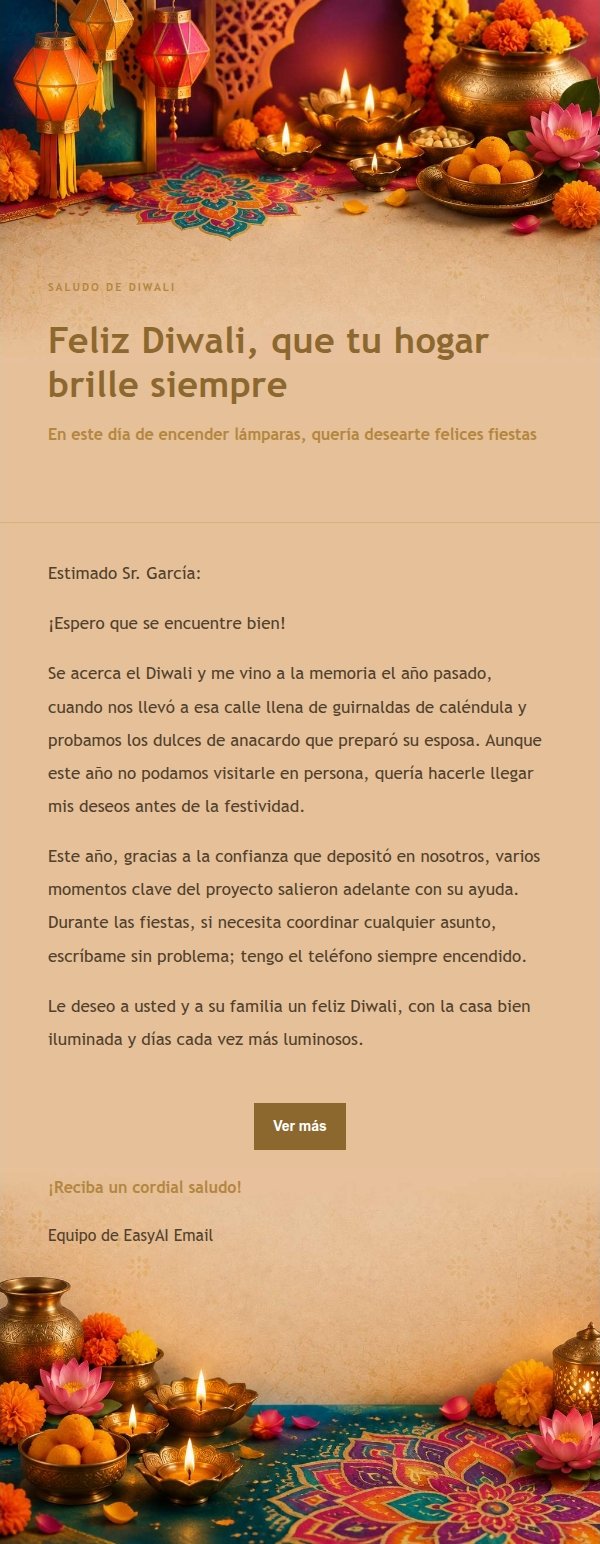 Felicitación de Diwali con Oro y Luz