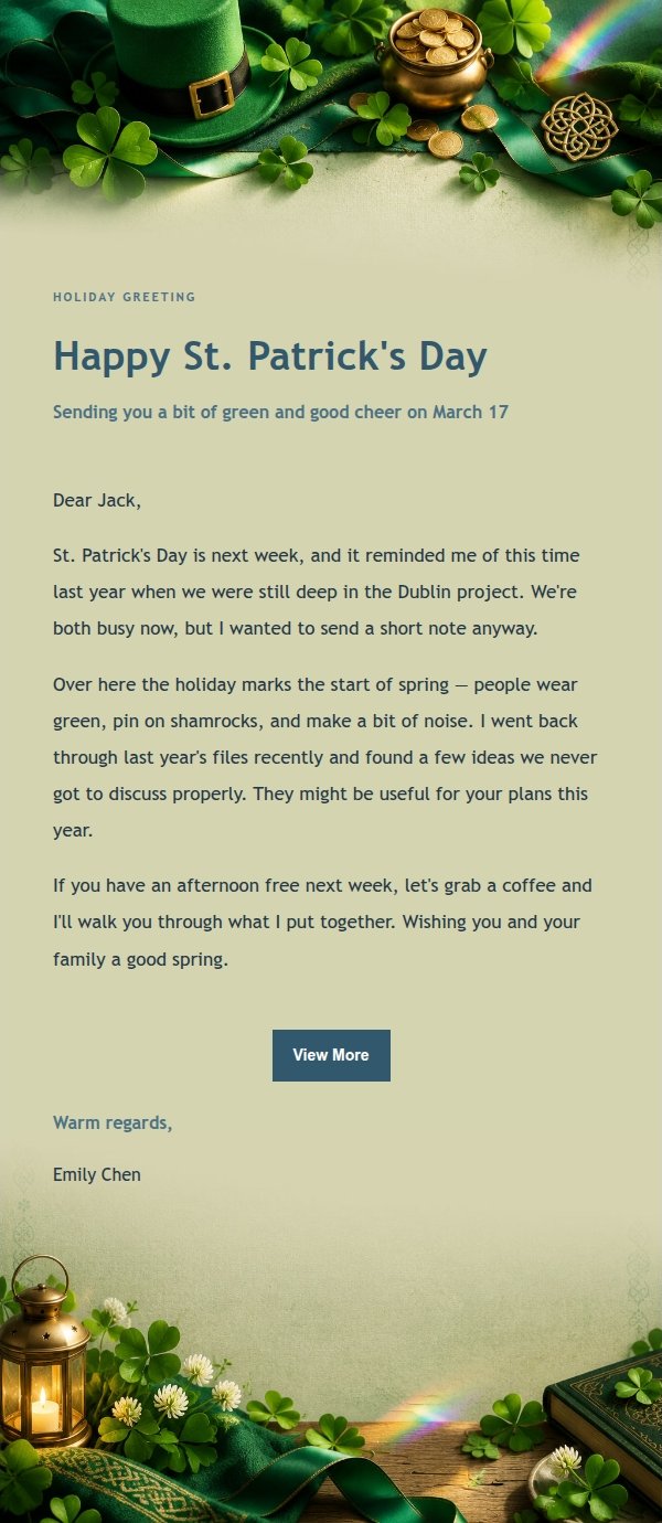 Ink & Emerald St. Patrick's Greeting